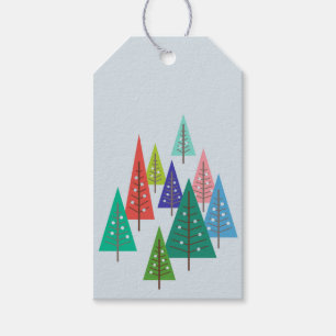 Bäume Retro Inspiriert Winter Weihnachtsgeschenkta Geschenkanhänger