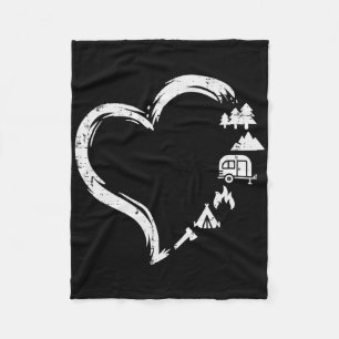 Bäume Rv Van Lagerfeuer Zelt Herz Süße Liebe Campi Fleecedecke