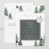 Bäume & Schnee Pink Baby Es ist kalt draußen Dusch Einladung (Vorne/Hinten)