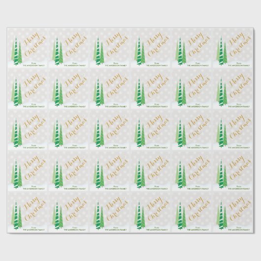 Bäume & Schneeflocken Winterweihnachtsfest Geschenkpapier (Flach)