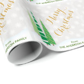 Bäume & Schneeflocken Winterweihnachtsfest Geschenkpapier (Rolleneckpunkt)