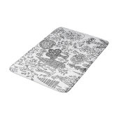 Bäume Schwarz und Weiß handgezeichnet Moderne Kuns Badematte (Schrägansicht)