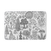 Bäume Schwarz und Weiß handgezeichnet Moderne Kuns Badematte (Vorderseite)