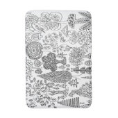 Bäume Schwarz und Weiß handgezeichnet Moderne Kuns Badematte (Vorderseite Vertikal)