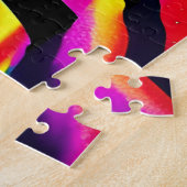 Bäume Silhouetten im Regenbogenbewald Puzzle (Seite)