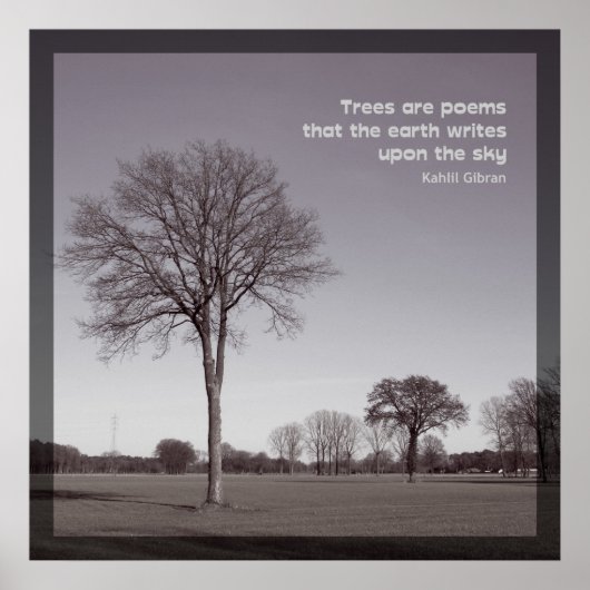 Bäume sind Gedichte Poster (Vorne)