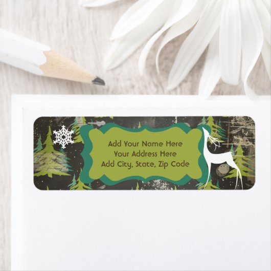 Bäume, Starry Night Rücksendeadressen-Aufkleber (Insitu)