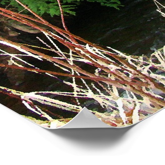 Bäume & Stream Bridge Ephesians 2:8,9 Print Poster (Ecke)