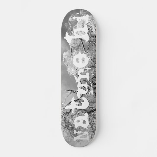 Bäume tragen Winter Skateboard (Vorderseite)