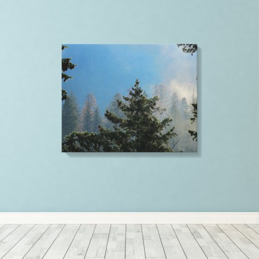 Bäume ummantelte Canvas Leinwanddruck (Insitu (Holzboden))