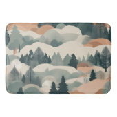Bäume und Berge Boho Abstract Design Badematte (Vorderseite)