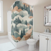 Bäume und Berge Boho Abstract Design Duschvorhang (Beispiel)