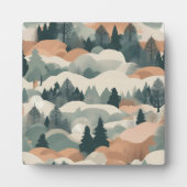 Bäume und Berge Boho Abstract Design Fotoplatte (Vorderseite)