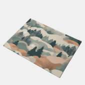Bäume und Berge Boho Abstract Design Fußmatte (Schrägansicht)