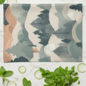 Bäume und Berge Boho Abstract Design Geschirrtuch (Gefaltet)