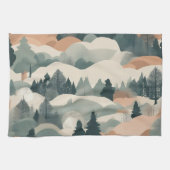Bäume und Berge Boho Abstract Design Geschirrtuch (Horizontal)