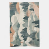 Bäume und Berge Boho Abstract Design Geschirrtuch (Vertikal)