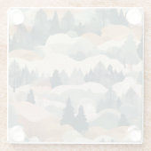 Bäume und Berge Boho Abstract Design Glasuntersetzer (Rückseite)
