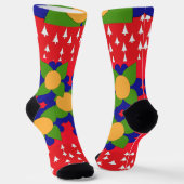 Bäume und Blume Urlaub Rot Socken (Gewinkelt)