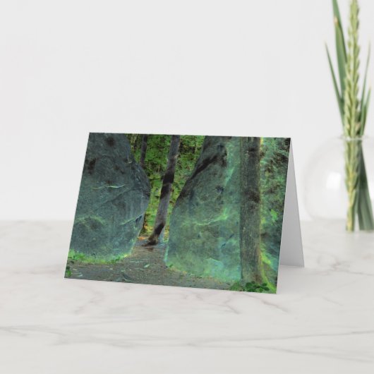 "Bäume und Boulder" - digital transformierte Stein Karte (Vorderseite)