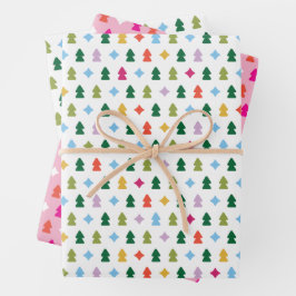 Bäume und Funkeln Geschenkpapier Set