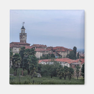 Bäume und Gebäude in der Stadt gegen den Himmel Magnet