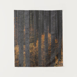 Bäume und goldenes Herbstblättern Wandteppich