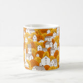 Bäume und Häuser nahtlos Muster. Herbst, Herbst Kaffeetasse (Mittel)