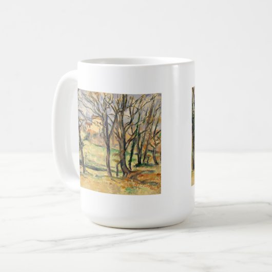 Bäume und Häuser Pauls Cezanne | nähern sich dem Kaffeetasse (Vorderseite Links)