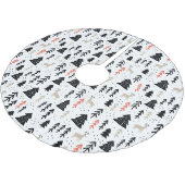 Bäume und Hirsche Polyester Weihnachtsbaumdecke (Schrägansicht)