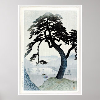 Bäume und Lake Scene Ukiyo-e Poster