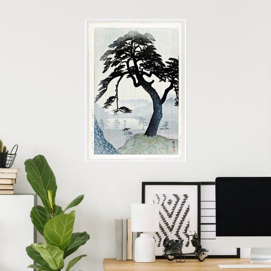 Bäume und Lake Scene Ukiyo-e Poster (Heimbüro)