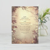 Bäume und Lichter rustikale Hochzeitseinladung Einladung (Stehend Vorderseite)