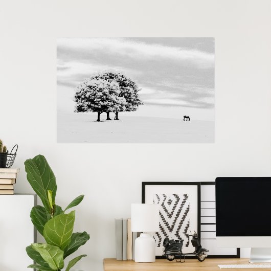 Bäume und Pferde Poster (Heimbüro)