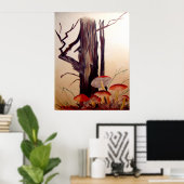Bäume und Pilze drucken Poster (Heimbüro)