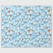 Bäume und Präsenzen Muster WeihnachtswrappingPaper Geschenkpapier (Flach)