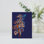 Bäume und Schmetterlinge Postkarte (Stehend Vorderseite)