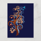 Bäume und Schmetterlinge Postkarte (Vorderseite)