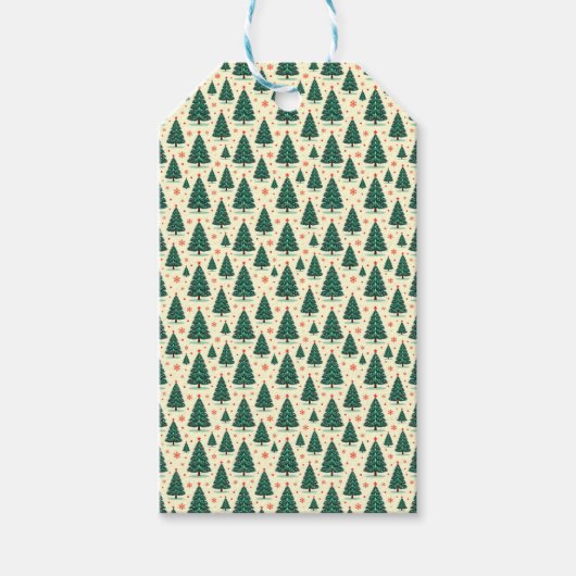 Bäume und Schneeflocken Geschenkanhänger (Vorderseite)