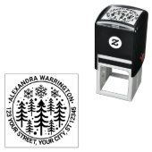 Bäume und Schneeflocken Name Rücksendeadresse #2 Permastempel (Beispiel)