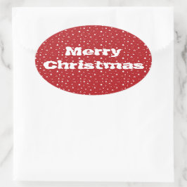 Bäume und Schneeflocken Weihnachtsaufkleber Ovaler Aufkleber