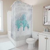 Bäume und Schneekristale Duschvorhang (Beispiel)