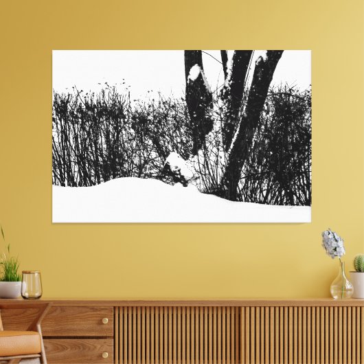 Bäume und Shrubs im Schnee Leinwanddruck (Insitu (Wohnzimmer))