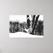Bäume und Shrubs im Schnee Leinwanddruck (Vorderseite)