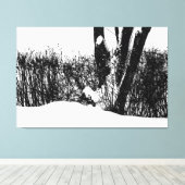 Bäume und Shrubs im Schnee Leinwanddruck (Insitu (Holzboden))