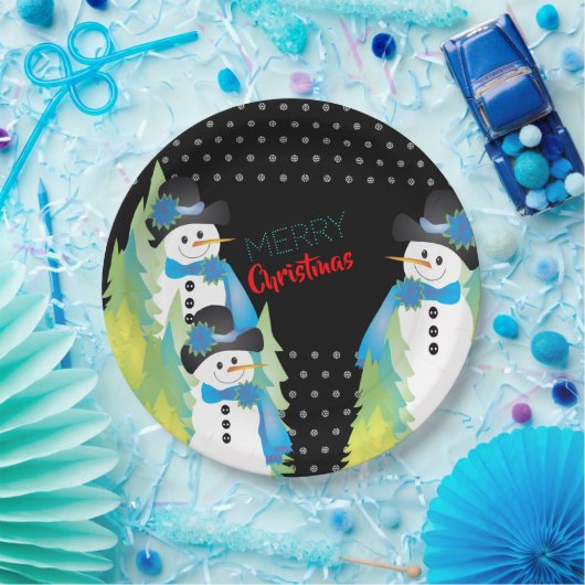 Bäume und Snowman-Dekorative Pappteller (Party)