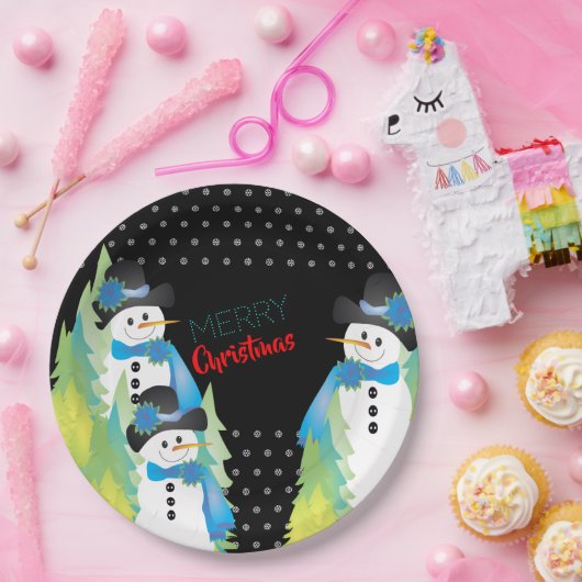 Bäume und Snowman-Dekorative Pappteller (Party)