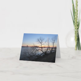 Bäume und Sonnenuntergang - Leere Grußkarte Karte
