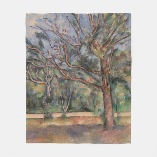 Bäume und Straße, postimpressionistische Landschaf Fleecedecke (Vorderseite)