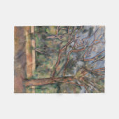 Bäume und Straße, postimpressionistische Landschaf Fleecedecke (Vorderseite (Horizontal))